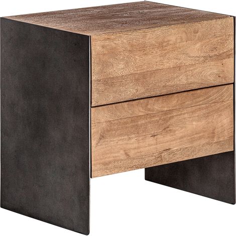 Table de chevet contemporaine en bois - Teinte bois foncé élégant (1/5)