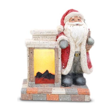 Decorazione Casa Natalizia Caminetto in Ceramica con Luce 33 x 39 cm (1/2)