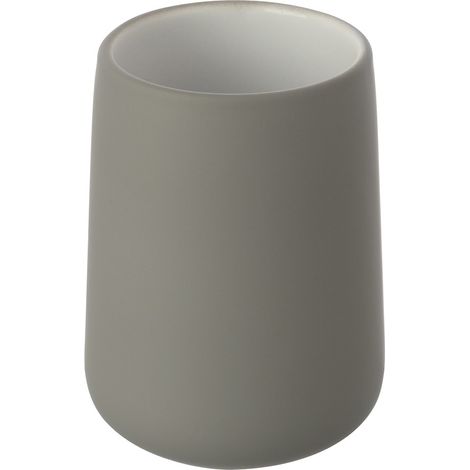 Portaspazzolino Grigio In Ceramica per Arredo Bagno