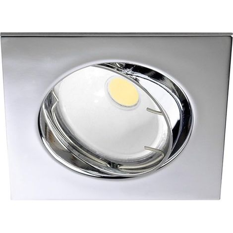 Spot encastrable, carré basculant 30, finition chrome (1/3)
