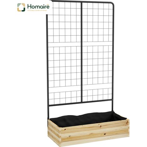 HOMAIRE Hochbeet mit Rankhilfe aus Naturholz für Garten und Balkon
