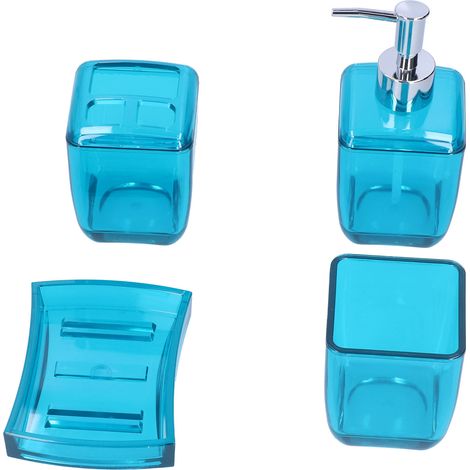 4-teiliges Badezimmer-Accessoire-Set: Seifenspender, Zahnbürstenhalter, Becher und Seifenschale (1/5)