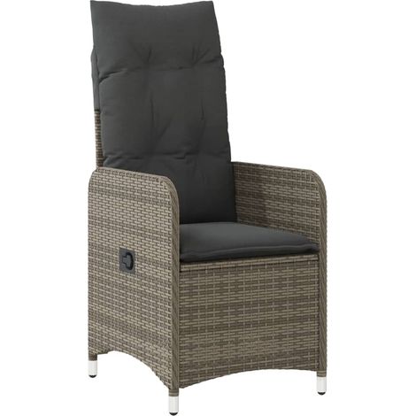 Maison Exclusive - Sillón reclinable de jardín con cojines ratán