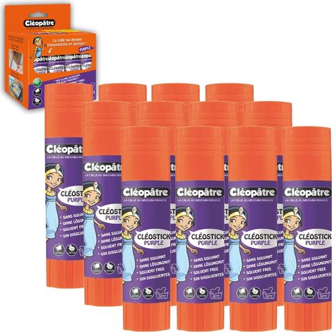 Boîte de 12 bâtons de colle violette 8 g (1/5)