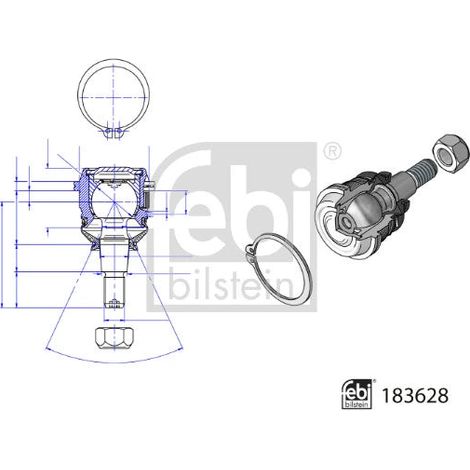 Rotule de suspension FEBI BILSTEIN 183628 HYUNDAI 54530-C8500 (1/2)