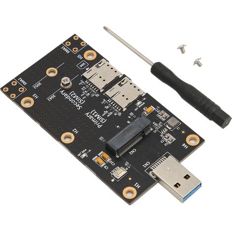 Adaptateur M.2 vers USB 3.0 à connecteur rapide pour module 3G/4G/5G à double emplacement pour carte SIM (1/5)