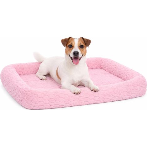Panier Chien - Coussin Chien et Chat - avec Rebord - 70,5 x 41,5 x 7 cm - Peluche - Mousse 1,5 cm - Fond antidérapant - adapté Cage métallique (1/5)