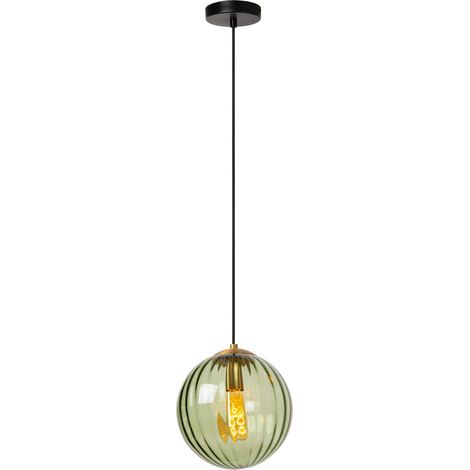 [NEUWERTIG] B-Ware Lucide Monsaraz Pendelleuchte Hängelampe Grün Glasleuchte ø 25 Cm Glas 1 Flammig