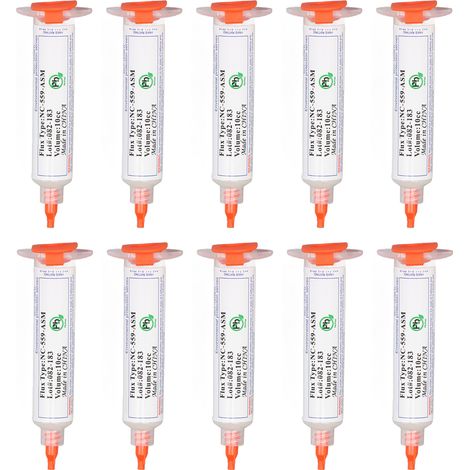 10 seringues 10cc pâte à braser sans nettoyage, flux haute isolation pour réparation téléphone PC BGA 559 (1/5)