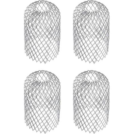 Lot de 4 Gardes de Gouttière en Métal Tamis de Filtre Extensible Crépine de Feuilles Protections de Tuyau de Descente pour Gouttières Tuyau de Descente
