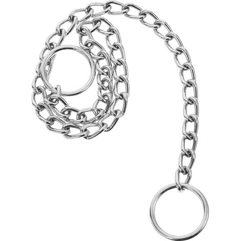 Collar decorativo de metal cromado para perros pequeños con cadena ajustable. (1/5)