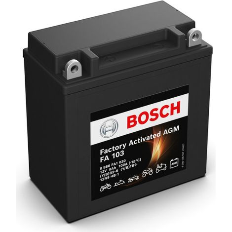 Batterie moto Bosch FA103 YB9-B YT9B 12N9-4B-1 12V 9AH 100A (1/5)