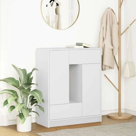 Buffet de Cuisine Blanc avec Tiroirs et Portes, Meuble Rangement 73x31x90 cm (1/5)