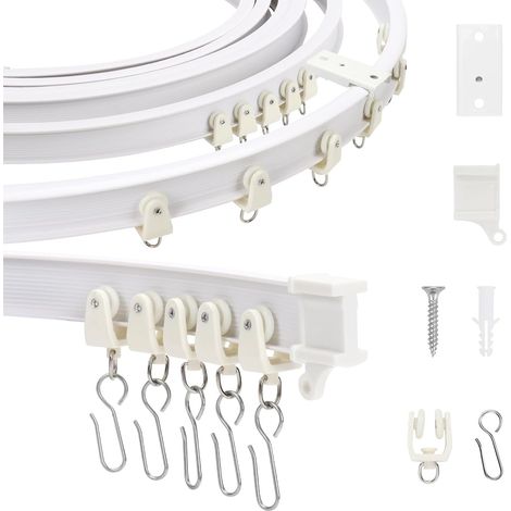Rail de rideau flexible incurvé pour séparateur de pièce rideau de douche chambre balcon et hôpital montage au plafond 2M (1/5)