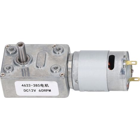 12-V-Gleichstrom-Schneckengetriebemotor mit Selbsthemmung, 60 U/min, im Uhrzeigersinn/gegen den Uhrzeigersinn, für Tore, Fenster, Winden (1/5)