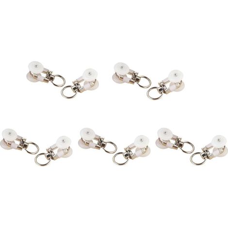 20 Pièces Rouleaux de Rideaux en Alliage Acier Inoxydable, Roues Coulissantes pour Rails de Rideaux Standard, Accessoires Pratiques pour Fenêtres et Placards (1/5)