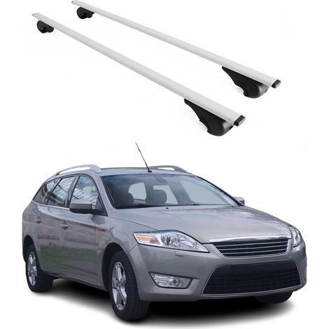 OMAC Dachträger Querträger für Ford Mondeo III Kombi 2007-2010 Pre-FL – Abschließbar – Max. 75 kg – 2 Stangen Stahl Silber (1/5)