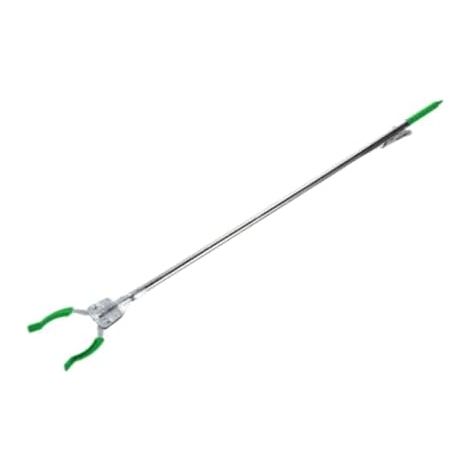 Pince de préhension polyvalente en acier inoxydable pour ramasser le papier toilette, idéale les étagères extérieures et pelouses, Vert - (1/5)