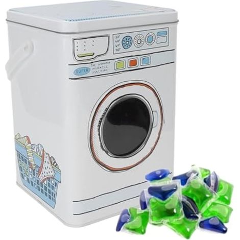 Boîte à lessive en poudre, boîte métallique pour lessive en poudre, grande capacité, idéale pour le rangement. (1/5)