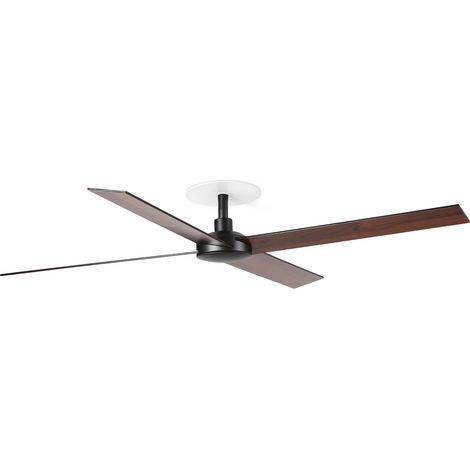 FARO Ventilateur de plafond encastre Rudder L Ø1320 mm Noir Mat pales noyer moteur DC 6 vitesses fonction inverse plafonds inclines FARO-34356R (1/2)