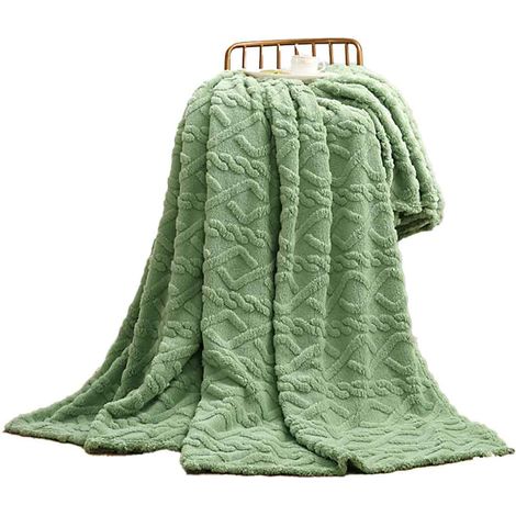 1 Plaid, Velours corail, Motif torsadé, Polyester, Salon Chambre Voiture (1/5)