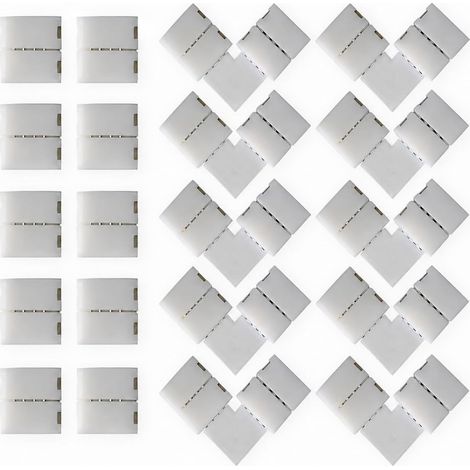 40PCS 4 broches 10mm Connecteurs Bande pour LED, Connecteur Bande LED, Raccord Ruban LED, Raccord LED Ruban, Connecteur LED 4 Broches et Coupleur LED pour Rubans LED 10mm (1/5)