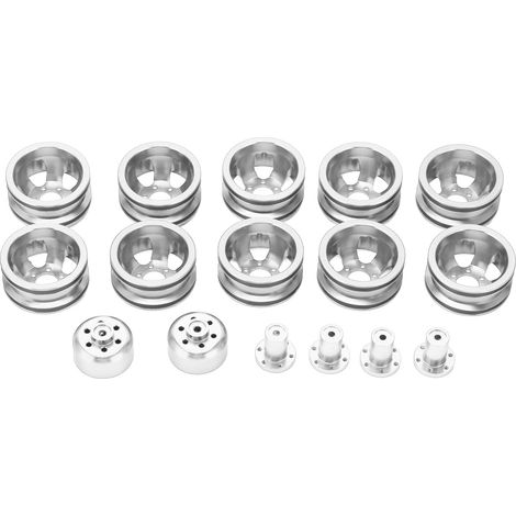 Jantes en alliage d'aluminium pour véhicules tout-terrain militaires WPL B24 B36 1/16 6WD, argent