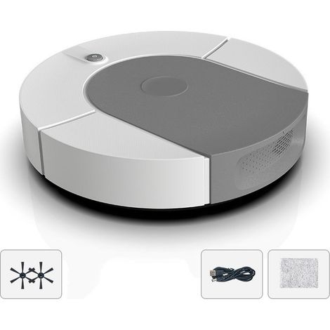 Robot Aspirateur Autonome Puissant Rechargeable USB pour Sols Durs Carrelage Gris (1/5)