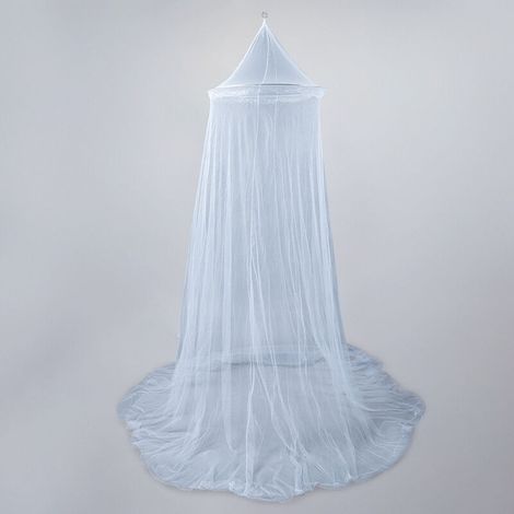VURAHOME - Moustiquaire suspendue dome lit simple hamac polyester moustiquaire 60 250 850cm taille universelle blanc (1/4)