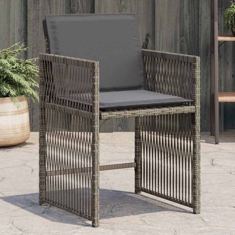 Sillones de jardín con cojines 4 uds ratán sintético gris vidaXL (1/5)