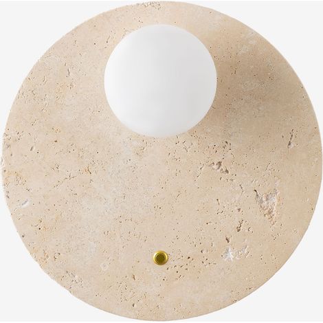 Aplique de pared Ø30 cm en travertino con bola de cristal Davise SKLUM              (1/5)