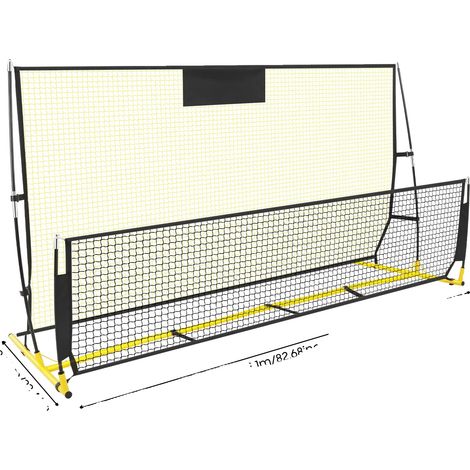 Red de entrenamiento, diseño portátil, alta capacidad de rebote, color amarillo. (1/2)