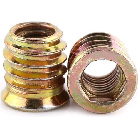 Tuercas insertables roscadas galvanizadas，Surtido para muebles de madera，Insertos de madera，Juego de 20 piezas (M8 x 15 mm) (1/5)