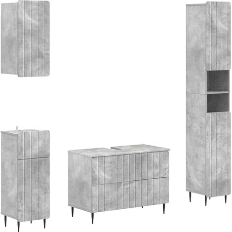 Maison Exclusive - Set di Mobili da Bagno da 4 Pezzi ZWOLLE Grigio Cemento (1/5)