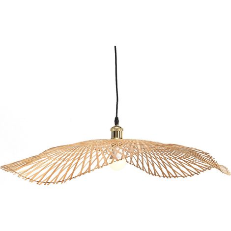 Lampadario D.80 x H.120 cm in Bambù Naturale chiaro Etnica - JURUA