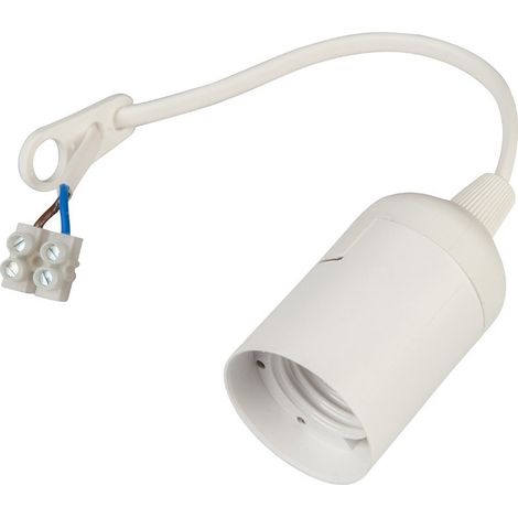 PORTALAMPADA E27 20CM CAVO BIANCO