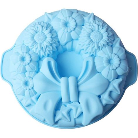 1pcs 11,5 '' Cake à cravate gâteau à fleurs à gâteau en silicone Moules de boulangerie Cake de pâturage （Couleur aléatoire） (1/5)