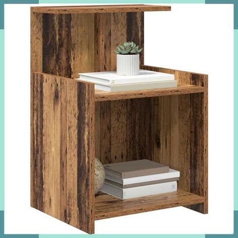 Cabinet de chevet - 875135 - Bois ancien - 2 étagères - 40 x 35 x 60 cm (1/5)
