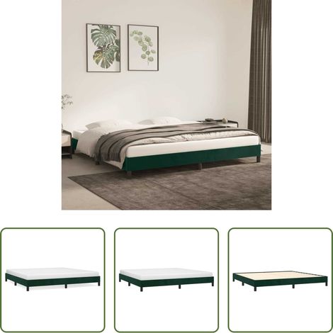vidaXL Schlafzimmermöbel -  Bettgestell ohne Matratze Dunkelgrün 200x200 cm Samt
