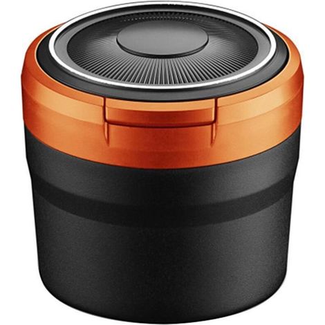 Cendrier de voiture étanche avec couvercle et LED, poubelle miniature portable pour voyage extérieur et maison.