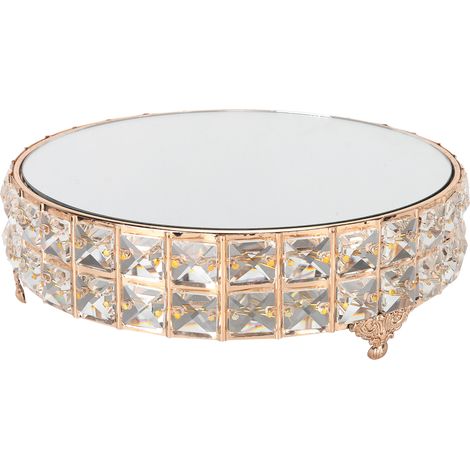 Présentoir à gâteaux en cristal miroir, support pour cupcakes et autres desserts de mariage, plateau de présentation rond (1/5)