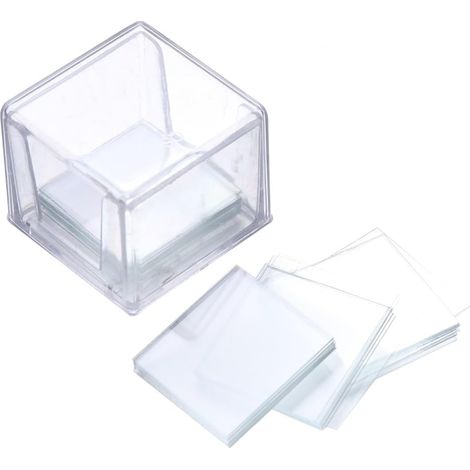 100 Square Glass Covers 1.80 x 1.80 x 0.15 cm for Optical Microscope Transparent Glass Strips Scientific Accessories for Accurate Observation (1/5)