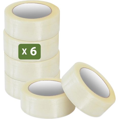 Pack and Move - Lot 6 Rouleaux Ruban Adhésif Transparent Pour Emballage Et Déménagement - 100 M - Qualité Premium