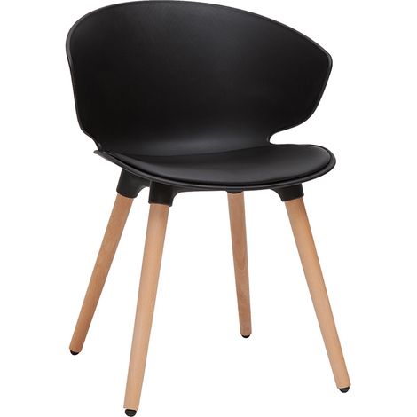 Design-Stuhl schwarz mit hellem Holz WING