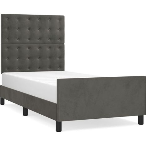 Maison Exclusive - Giroletto senza Materasso Grigio Scuro 100x200 cm Velluto (1/5)