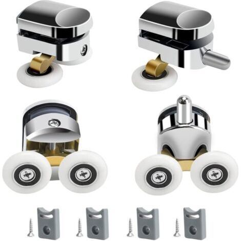 4pieces,Shower Door Rollers,23mm Diameter for Home Sliding Shower Door Replacement Rollers,Fits 4-6mm Glass,Bathroom,Replacement Parts (1/5)