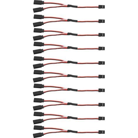 Câble d'extension de servomoteur, 10 pièces, 3 broches femelle à mâle, carte de connecteur de fil, télécommande Type Y 150mm(5,91 pouces) (1/5)