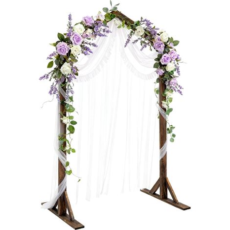 Wooden Wedding Arch, 2.15 m Wooden Wedding Arch, Wide Balloon Arch, Aged Garden Arch, Flower Arch, Wedding Country Arch, Wooden Arch for Wedding, Birthday, Party Decoration (1/5)