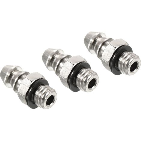3 Paquet Tuyau Barbillon Raccord Droit 5mm Barbelés M5x0.8 Argent (1/5)
