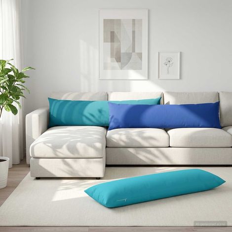 vidaXL Funda de almohada HEERLEN Tuquesa 40 x 145 cm Poliéster (1/5)